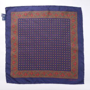 Vtg Ralph Lauren Silk Paisley Pocket Square Made In Italy, Size 18 in x 18 in